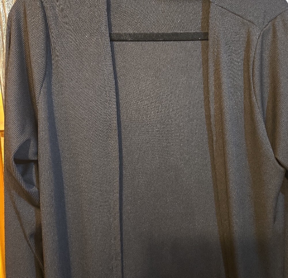 Charcoal Three-Piece Lounge Set - Long Cardigan, Crop Tank, Wide Pants - Picture 4 of 8